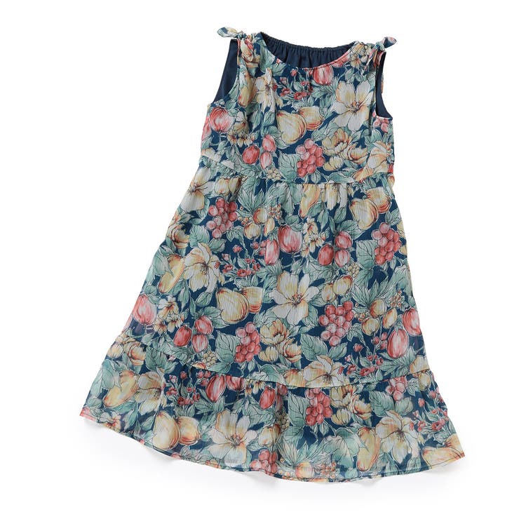 【KIDS】ヴィンテージライクフルーツ肩リボンティアードワンピース | ROPE' PICNIC【KIDS】 | 詳細画像3 