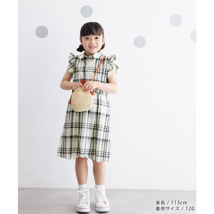 【KIDS】リンクコーデ/マドラスチェック襟付きワンピース[品番：RPCW0036508]｜ROPE'  PICNIC【KIDS】（ロペピクニック）のキッズファッション通販｜SHOPLIST（ショップリスト）