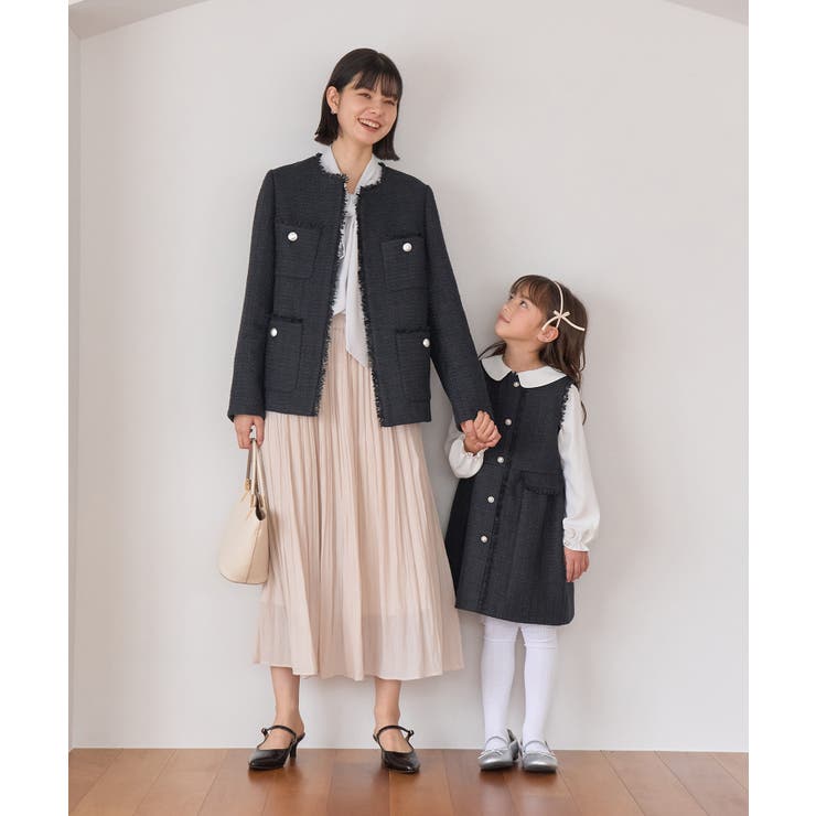 ツイードジャンパースカート リンクコーデ WEB限定サイズ:110cm[品番