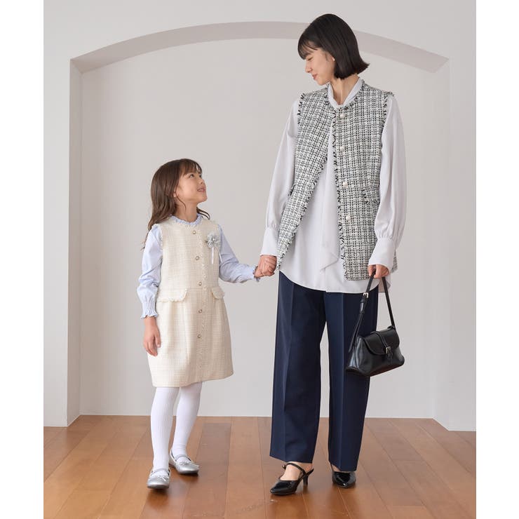 ツイードジャンパースカート リンクコーデ WEB限定サイズ:110cm