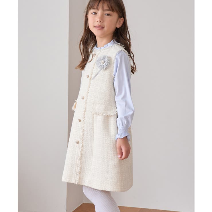 【KIDS キッズ】パールボタンツイードジャンパースカート セレモニー対応 | ROPE' PICNIC【KIDS】 | 詳細画像7 
