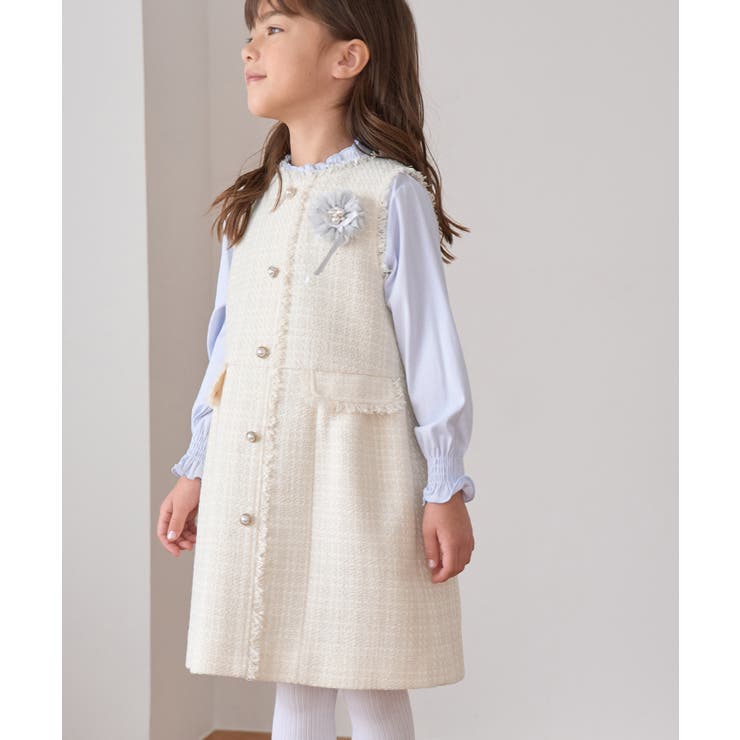 【KIDS キッズ】パールボタンツイードジャンパースカート セレモニー対応 | ROPE' PICNIC【KIDS】 | 詳細画像8 