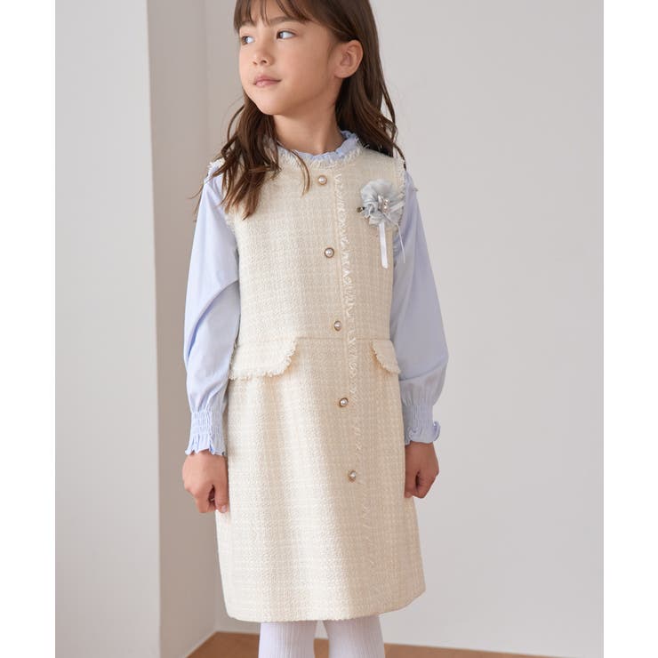 オフホワイト(15) | 【KIDS キッズ】パールボタンツイードジャンパースカート セレモニー対応 | ROPE' PICNIC【KIDS】
