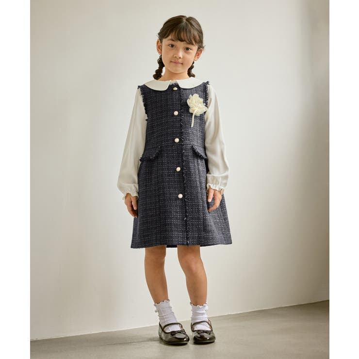 【KIDS キッズ】パールボタンツイードジャンパースカート セレモニー対応 | ROPE' PICNIC【KIDS】 | 詳細画像13 