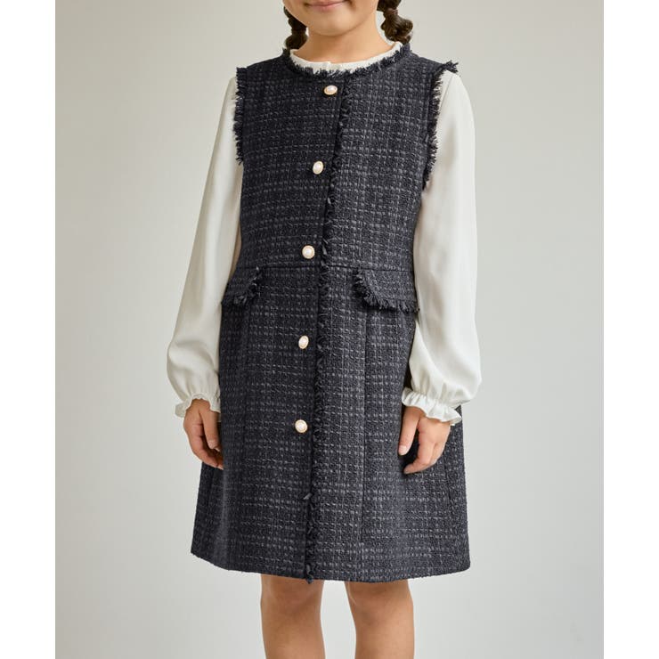 【KIDS キッズ】パールボタンツイードジャンパースカート セレモニー対応 | ROPE' PICNIC【KIDS】 | 詳細画像16 