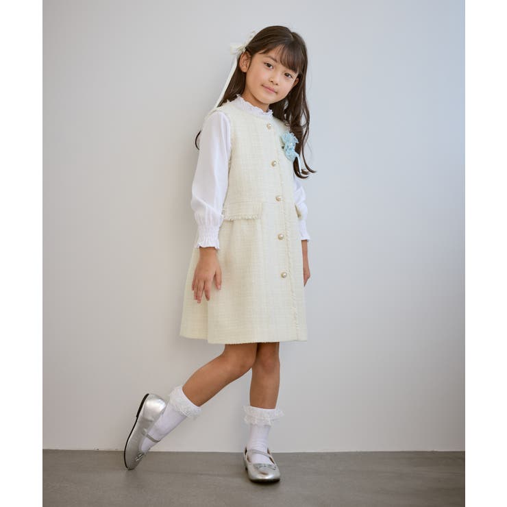【KIDS キッズ】パールボタンツイードジャンパースカート セレモニー対応 | ROPE' PICNIC【KIDS】 | 詳細画像2 