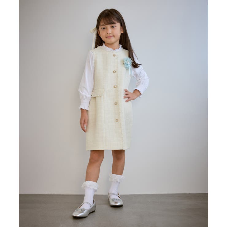 【KIDS キッズ】パールボタンツイードジャンパースカート セレモニー対応 | ROPE' PICNIC【KIDS】 | 詳細画像3 