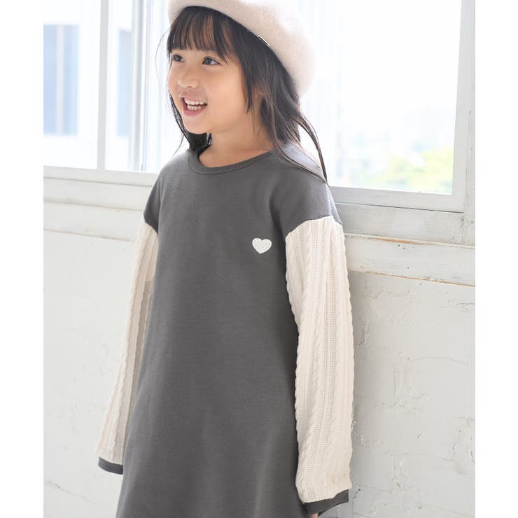 【KIDS】袖ケーブル裏起毛ワンピース | ROPE' PICNIC【KIDS】 | 詳細画像6 