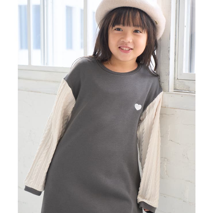 【KIDS】袖ケーブル裏起毛ワンピース | ROPE' PICNIC【KIDS】 | 詳細画像7 