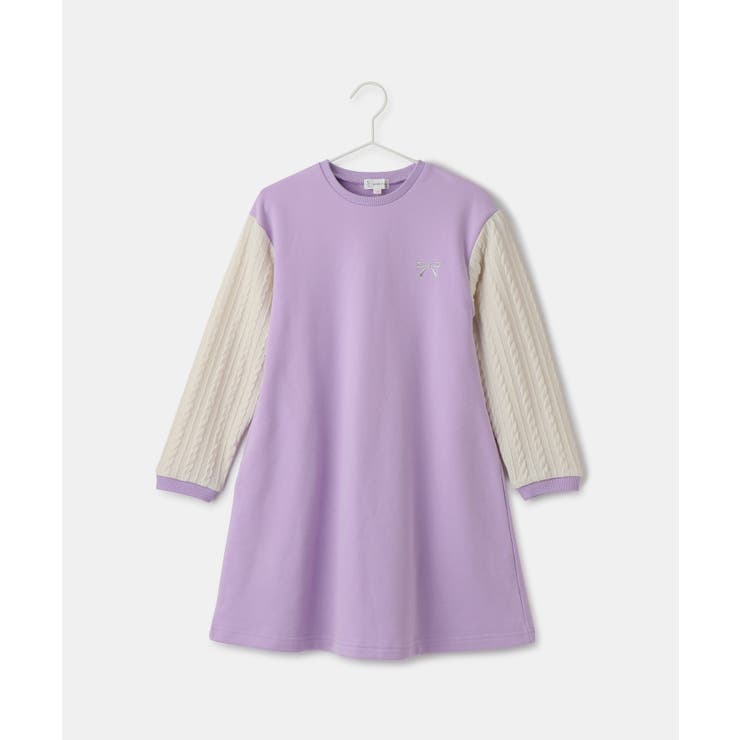 【KIDS/キッズ】裏起毛袖ケーブルワンピース | ROPE' PICNIC【KIDS】 | 詳細画像1 