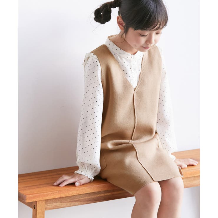 ベージュ(27) | 【KIDS】洗える・アンチピリング /ニットジャンパースカート/リンクコーデ | ROPE' PICNIC【KIDS】