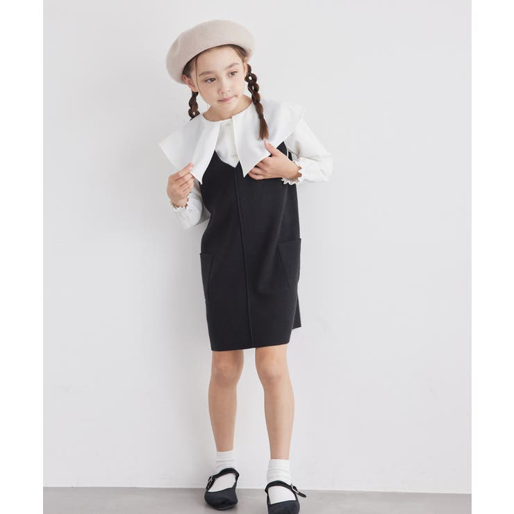 ブラック(01) | 【KIDS】アンチピリングニットジャンパースカート | ROPE' PICNIC【KIDS】