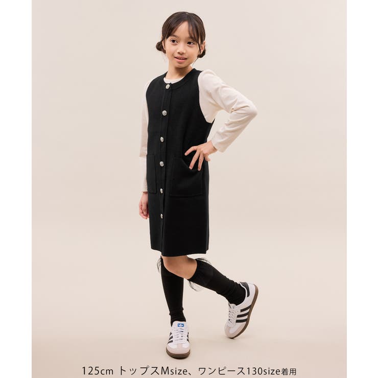 【KIDS/キッズ】エンブレムボタンニットジャンスカ/リンクコーデ | ROPE' PICNIC【KIDS】 | 詳細画像2 