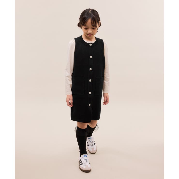 【KIDS/キッズ】エンブレムボタンニットジャンスカ/リンクコーデ | ROPE' PICNIC【KIDS】 | 詳細画像3 