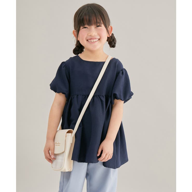 ネイビー(40) | 【KIDS】バルーンスリーブギャザーブラウス | ROPE' PICNIC【KIDS】