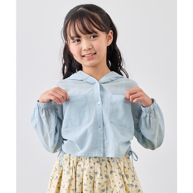 サックス(48) | 【KIDS/キッズ】ナチュラルコットンフードシャツ/リンクコーデ | ROPE' PICNIC【KIDS】