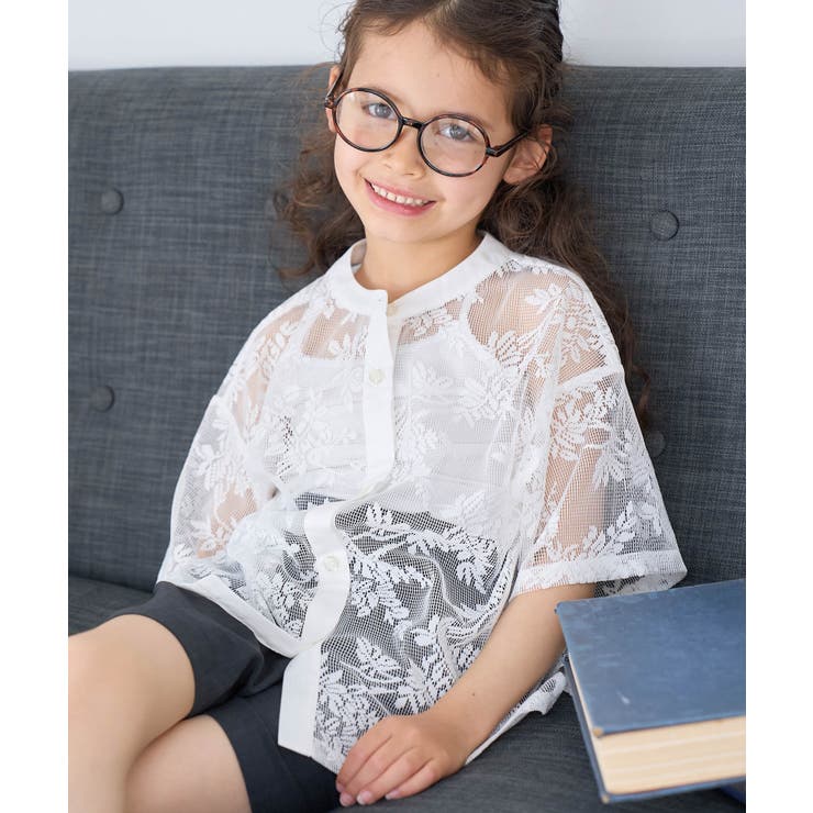 オフホワイト(15) | 【KIDS】リンクコーデ/レース羽織り半袖シャツ | ROPE' PICNIC【KIDS】