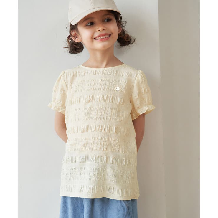 【KIDS】リンクコーデ/パフスリーブポコポコジャガードブラウス | ROPE' PICNIC【KIDS】 | 詳細画像1 