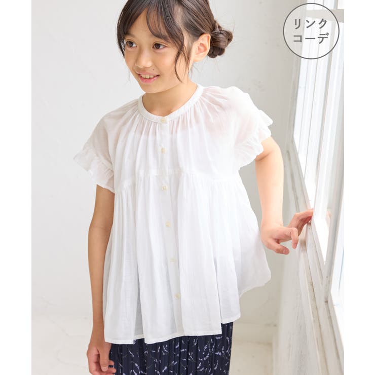 【KIDS/キッズ】コットンボイルギャザーブラウス/リンクコーデ | ROPE' PICNIC【KIDS】 | 詳細画像1 