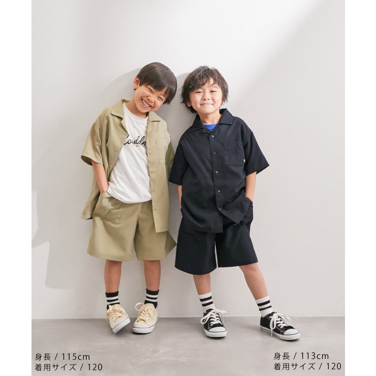 【BOYS】セットアップ対応/ハーフスリーブシャツ