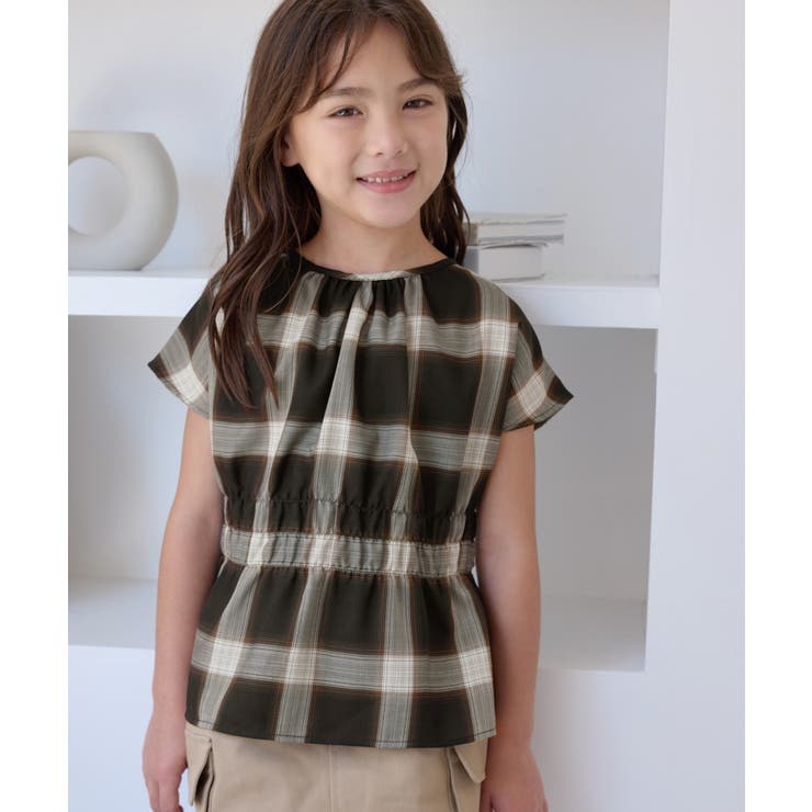 ブラック(01) | 【KIDS/キッズ】チェックシャーリングシャツ/リンクコーデ | ROPE' PICNIC【KIDS】