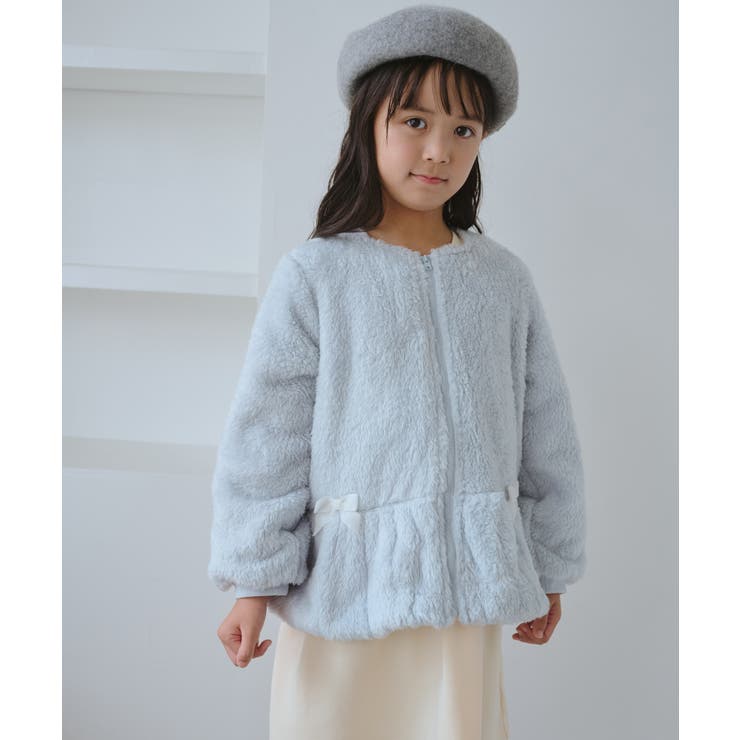 【KIDS/キッズ】ベロアリボンボアペプラムカーディガン | ROPE' PICNIC【KIDS】 | 詳細画像10 