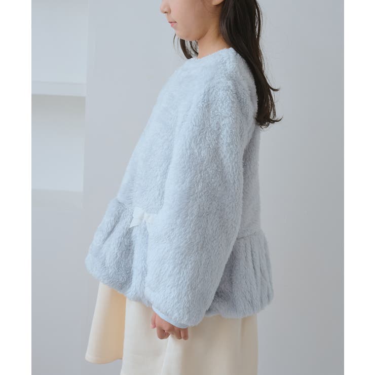 【KIDS/キッズ】ベロアリボンボアペプラムカーディガン | ROPE' PICNIC【KIDS】 | 詳細画像12 