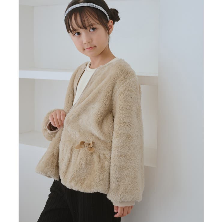 【KIDS/キッズ】ベロアリボンボアペプラムカーディガン | ROPE' PICNIC【KIDS】 | 詳細画像5 