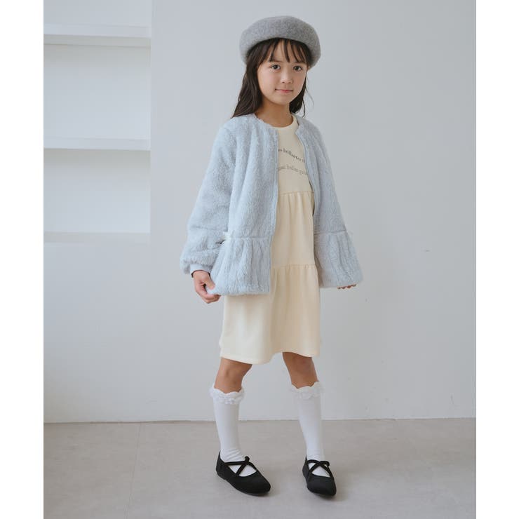 【KIDS/キッズ】ベロアリボンボアペプラムカーディガン | ROPE' PICNIC【KIDS】 | 詳細画像6 