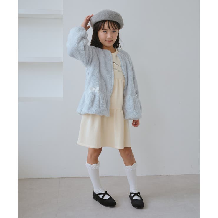 【KIDS/キッズ】ベロアリボンボアペプラムカーディガン | ROPE' PICNIC【KIDS】 | 詳細画像7 