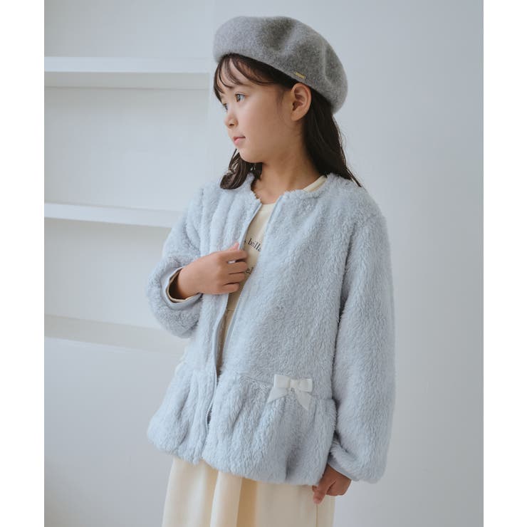 【KIDS/キッズ】ベロアリボンボアペプラムカーディガン | ROPE' PICNIC【KIDS】 | 詳細画像8 