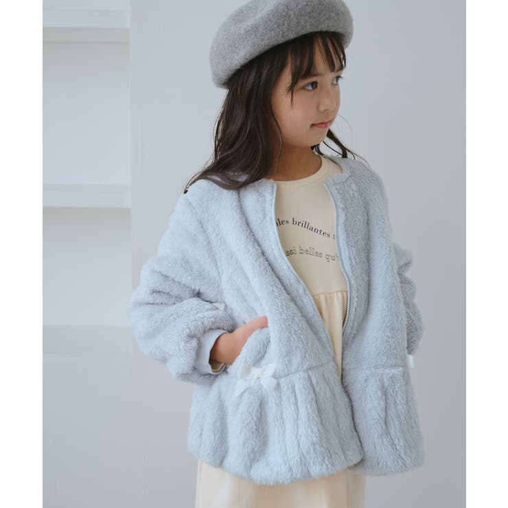 【KIDS/キッズ】ベロアリボンボアペプラムカーディガン | ROPE' PICNIC【KIDS】 | 詳細画像9 