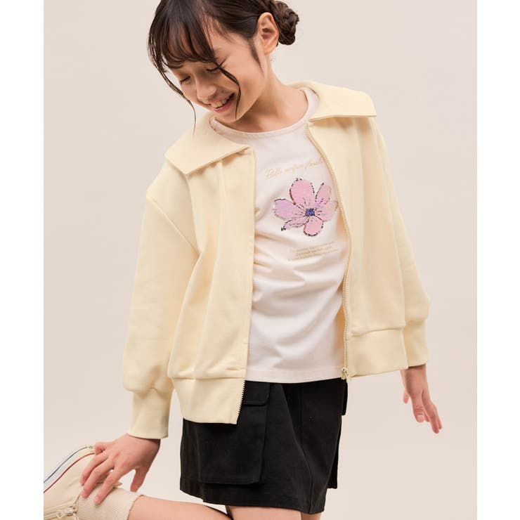 【KIDS/キッズ】ビックカラー裏毛ジップカーディガン | ROPE' PICNIC【KIDS】 | 詳細画像1 