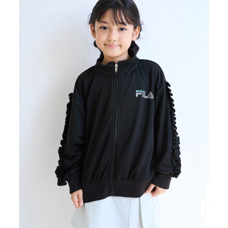 ブラック(01) | 【KIDS/キッズ】【FILA/フィラ別注】ラインストーンジップパーカー | ROPE' PICNIC【KIDS】
