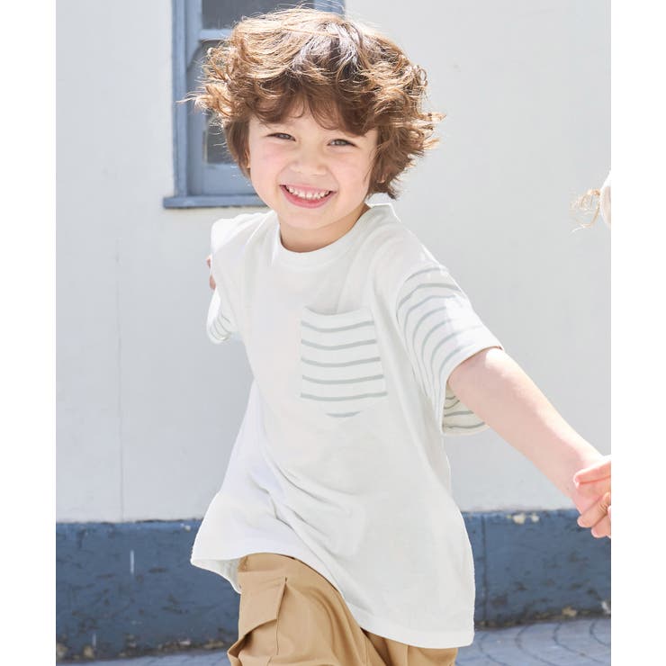 ホワイト(10) | 【KIDS】リンクコーデ/カラーボーダーアソートTシャツ | ROPE' PICNIC【KIDS】