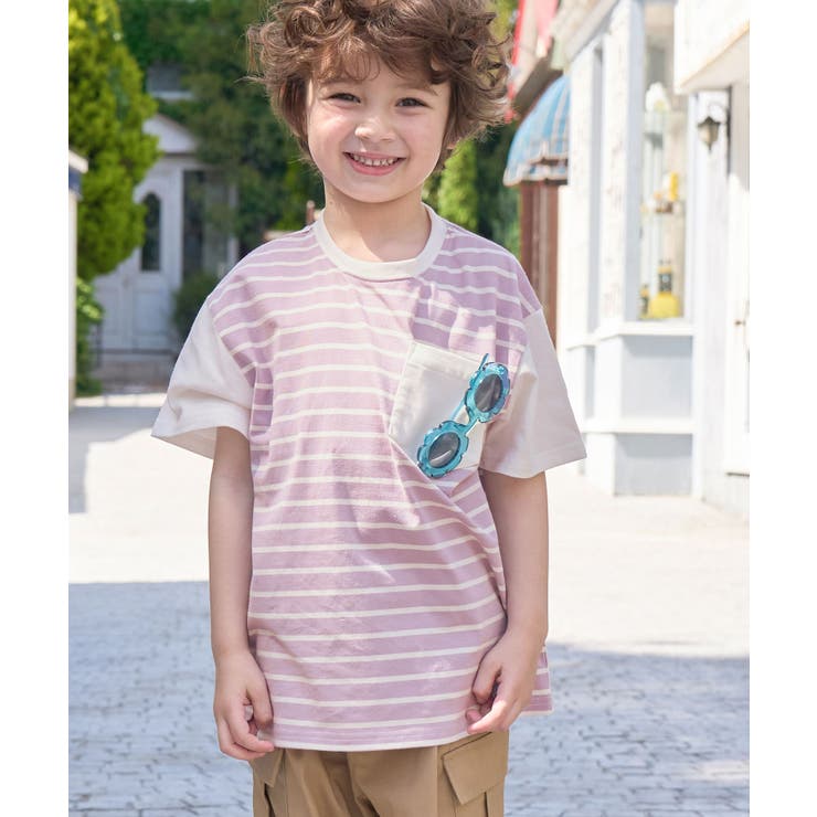 ラベンダー(52) | 【KIDS】リンクコーデ/カラーボーダーアソートTシャツ | ROPE' PICNIC【KIDS】