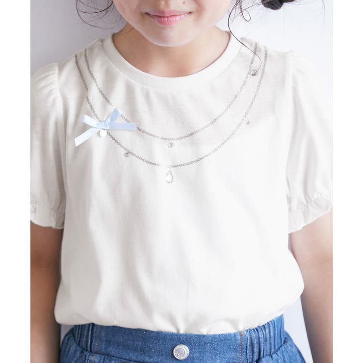 KIDS】ネックレス風プリントTシャツ[品番：RPCW0037792]｜ROPE