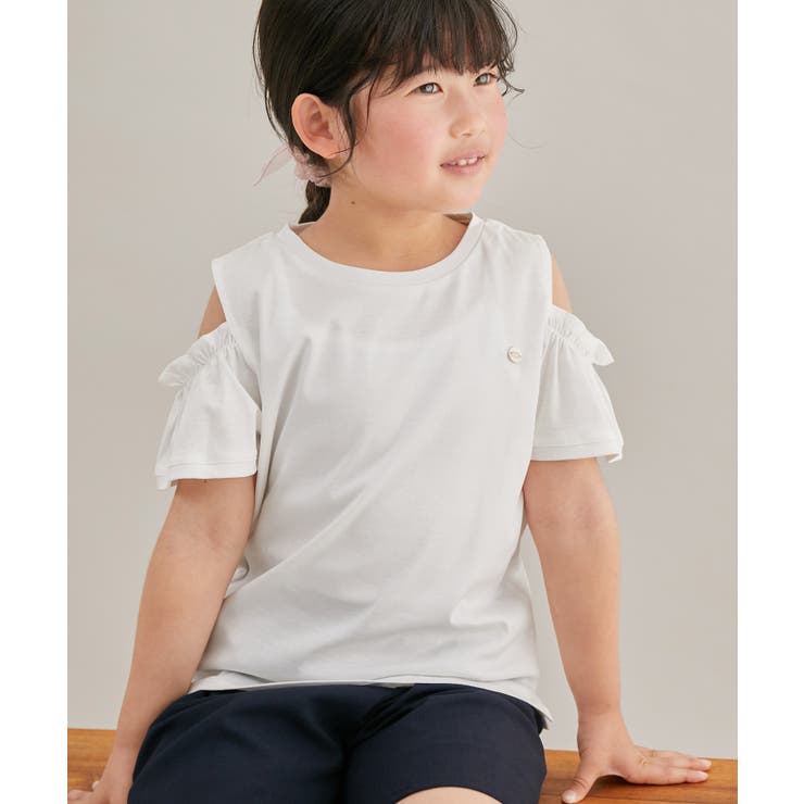 KIDS】肩あきフリルハーフスリーブTシャツ[品番：RPCW0041129]｜ROPE