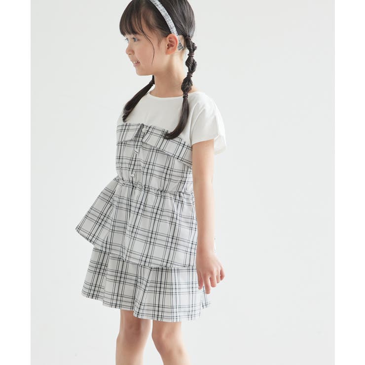【KIDS】レイヤード風チェックドッキングチュニック/セットアップ対応 | ROPE' PICNIC【KIDS】 | 詳細画像5 
