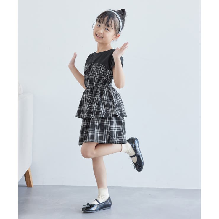 【KIDS】レイヤード風チェックドッキングチュニック/セットアップ対応 | ROPE' PICNIC【KIDS】 | 詳細画像7 