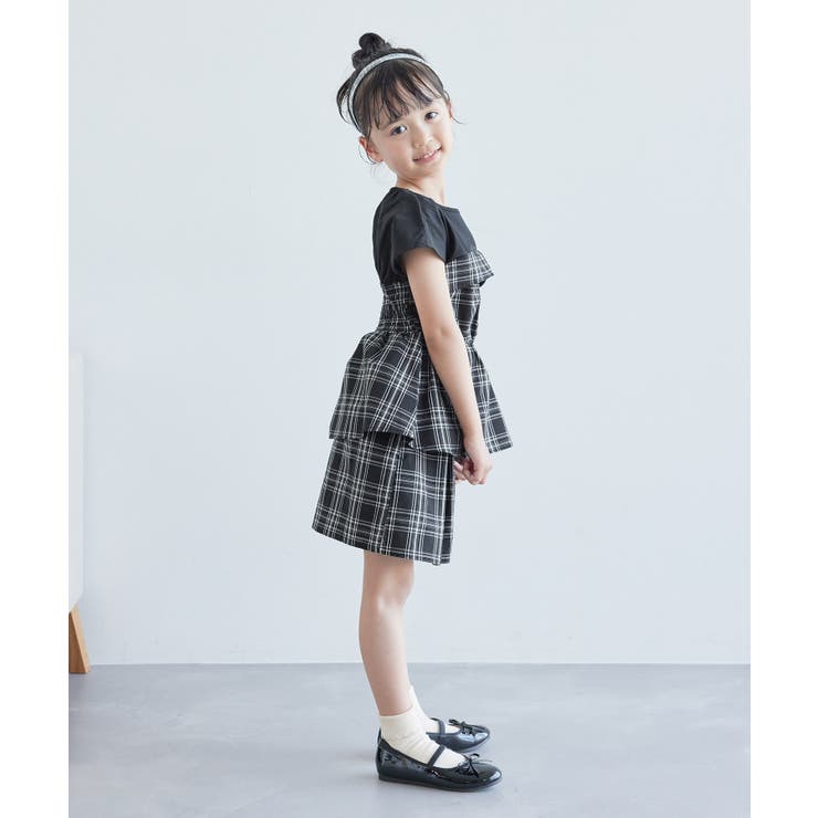 【KIDS】レイヤード風チェックドッキングチュニック/セットアップ対応 | ROPE' PICNIC【KIDS】 | 詳細画像9 