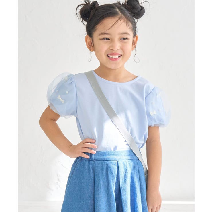 サックス(48) | 【KIDS】リボンスリーブトップス | ROPE' PICNIC【KIDS】