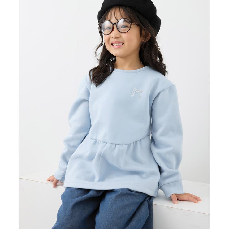 サックス(48) | 【KIDS】裏起毛ペプラムトップス | ROPE' PICNIC【KIDS】