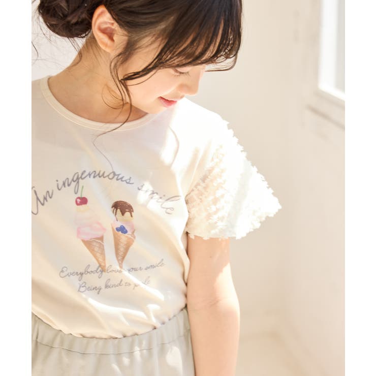 【KIDS/キッズ】アイスプリント袖ジャガードトップス | ROPE' PICNIC【KIDS】 | 詳細画像1 