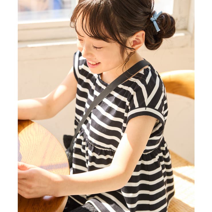 ブラック系(02) | 【KIDS/キッズ】ボーダーチュニックトップス | ROPE' PICNIC【KIDS】