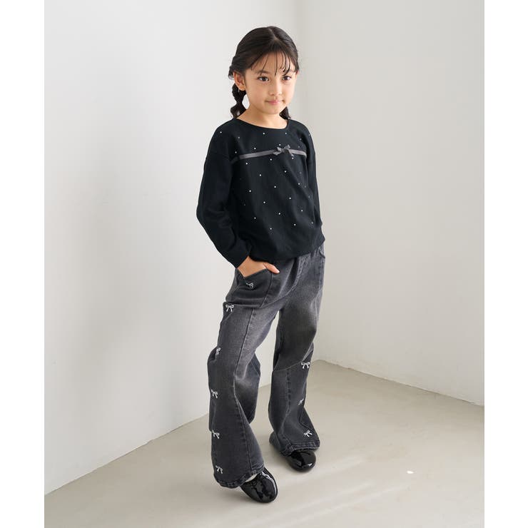 【KIDS/キッズ】ラインストーンリボンTシャツ | ROPE' PICNIC【KIDS】 | 詳細画像4 