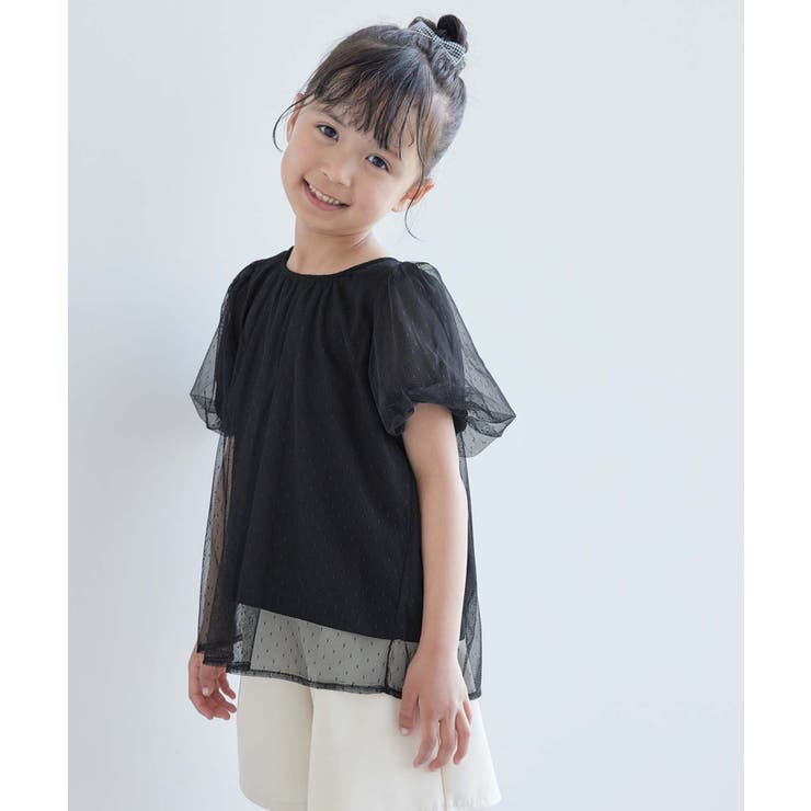ブラック(01) | 【KIDS】チュールカットトップス | ROPE' PICNIC【KIDS】