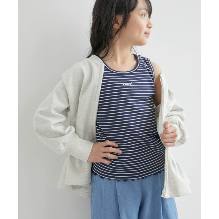 ネイビー(40) | 【KIDS】ミニロゴ刺繍入りボーダータンクトップ/リンクコーデ | ROPE' PICNIC【KIDS】