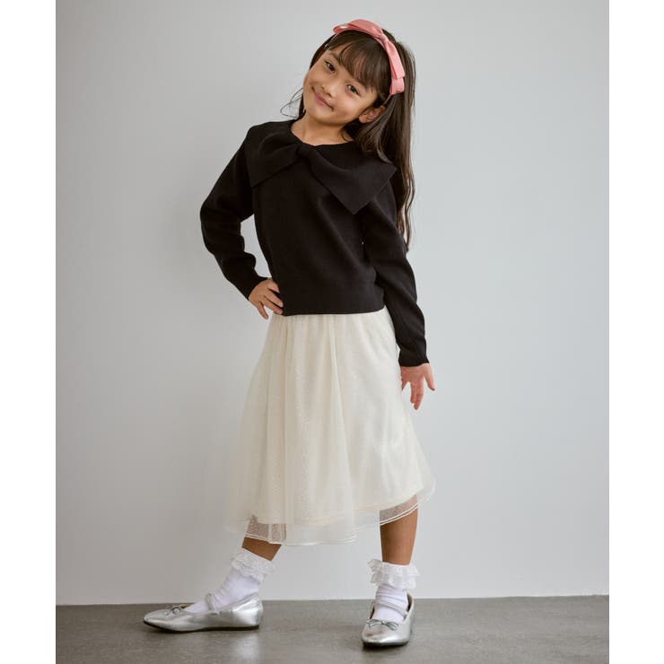 前後2WAYマシュマロニットリボンカラートップス イージーケア リンクコーデ | ROPE' PICNIC【KIDS】 | 詳細画像2 