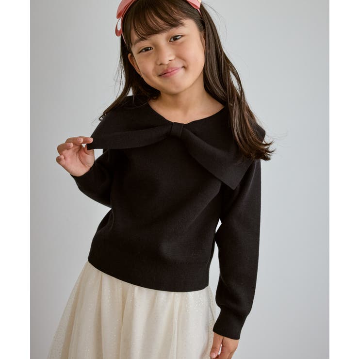 前後2WAYマシュマロニットリボンカラートップス イージーケア リンクコーデ | ROPE' PICNIC【KIDS】 | 詳細画像3 